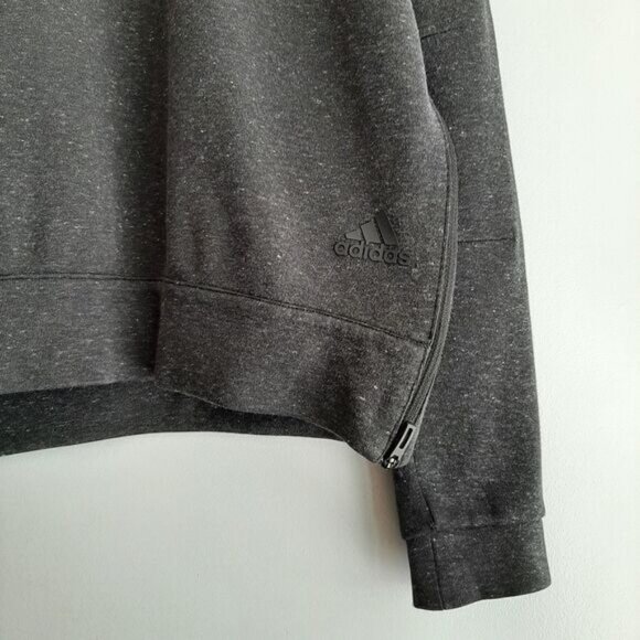 ADIDAS \ Pullover Sweatshirt Grey w/ Side Zippers Sz M - Picture 4 of 12